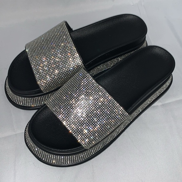 PLATFORM RHINESTONE SLIDES - Picture 7 of 7